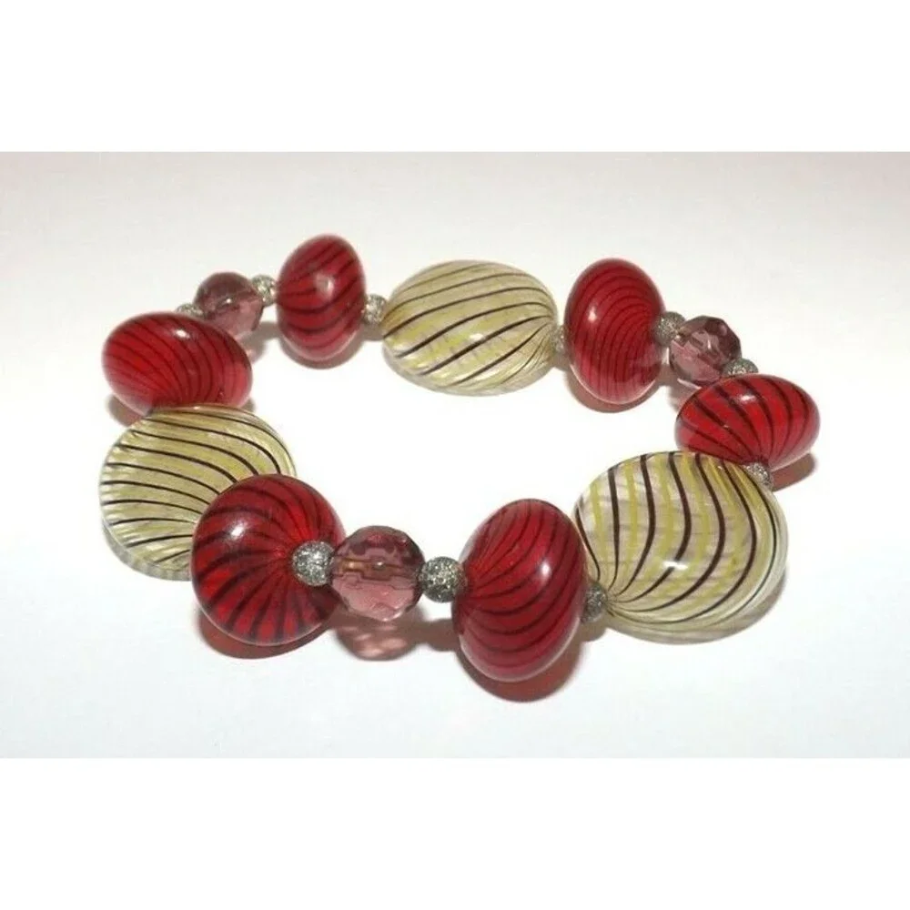 Vintage Venetian Murano Glass Bubbles Beaded Bracelet
